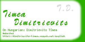 timea dimitrievits business card