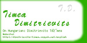 timea dimitrievits business card